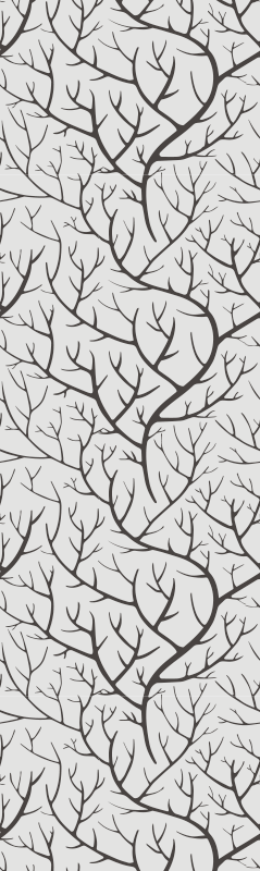 Tapis vinyle chambre branches grises avec oiseaux - TenStickers