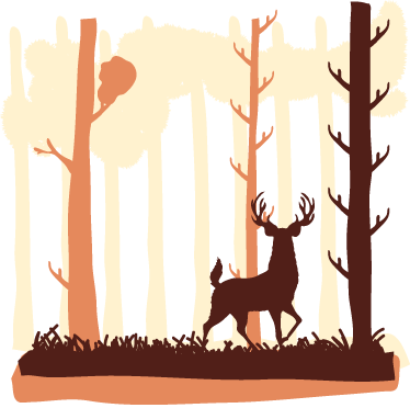 Tapis vinyle nature forêt brune et cerfs - TenStickers