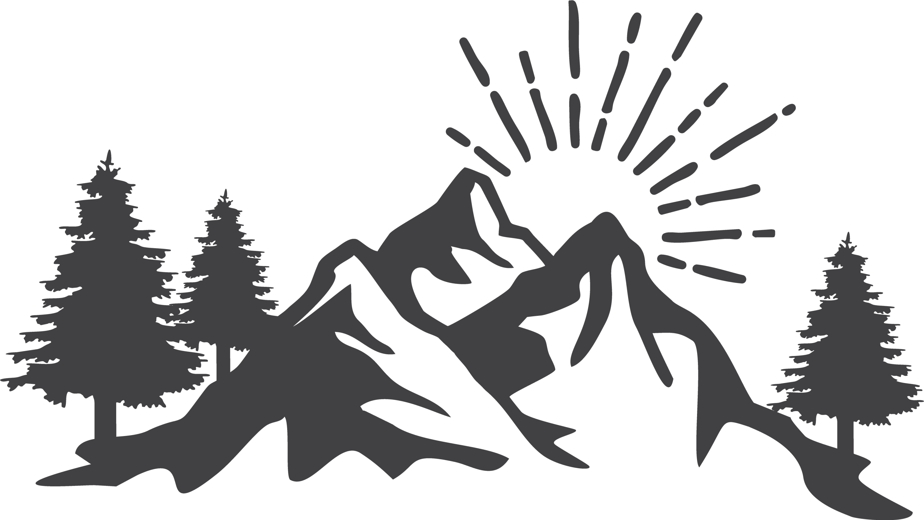 Tapis vinyle nature silhouette de montagne ensoleillée - TenStickers