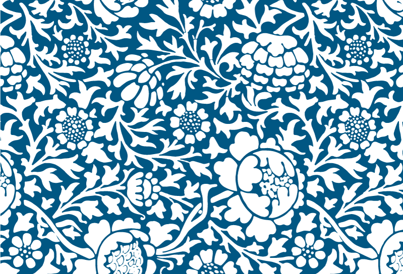 Tapis vinyle nature flore bleue marine - TenStickers