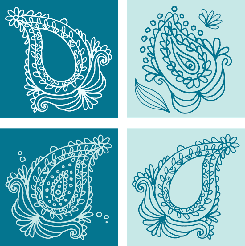 Tapis vinyle nature motif paisley - TenStickers