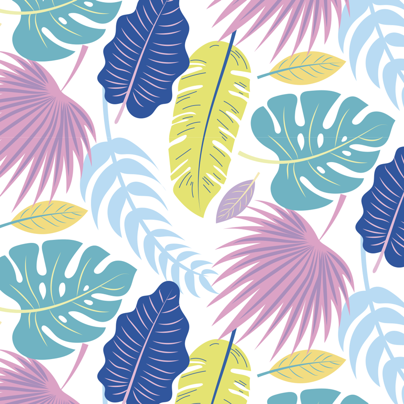 Tapis vinyle nature motifs de feuilles colorées - TenStickers