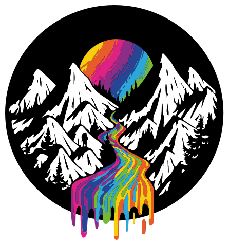 Tapis vinyle nature paysage de montagne arc-en-ciel - TenStickers