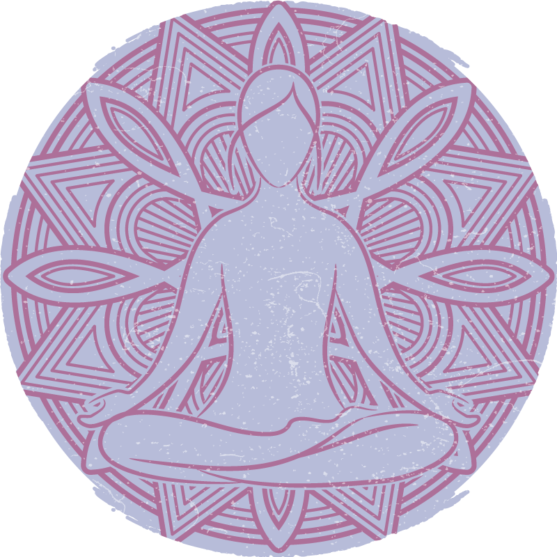 Tapis vinyle nature figure mandala méditative - TenStickers