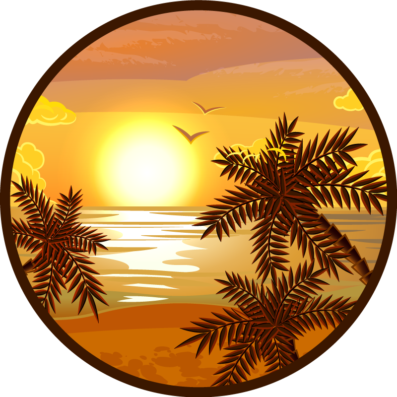 Tapis vinyle nature horizon de coucher de soleil - TenStickers