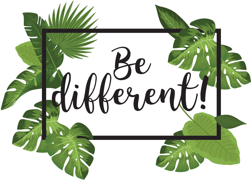 Tapis vinyle plantes soyez différent citation - TenStickers