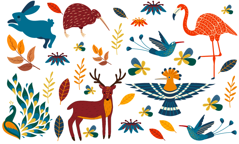 Tapis vinyle plantes style animaux et plantes - TenStickers