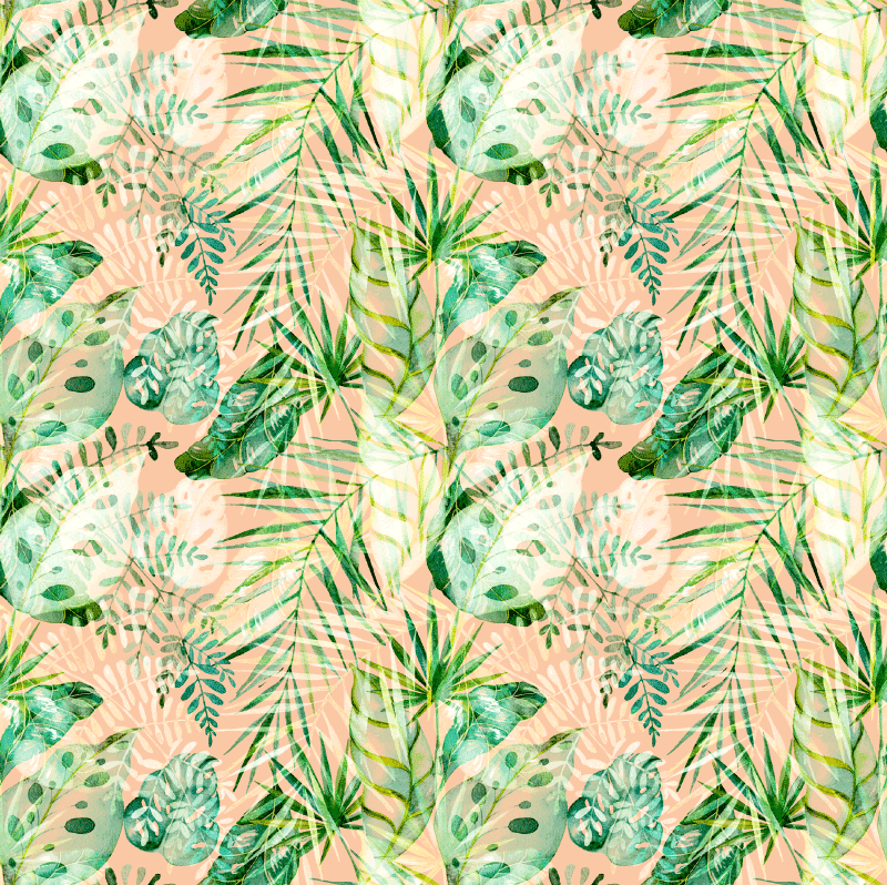 Tapis vinyle plantes design feuilles florales roses - TenStickers