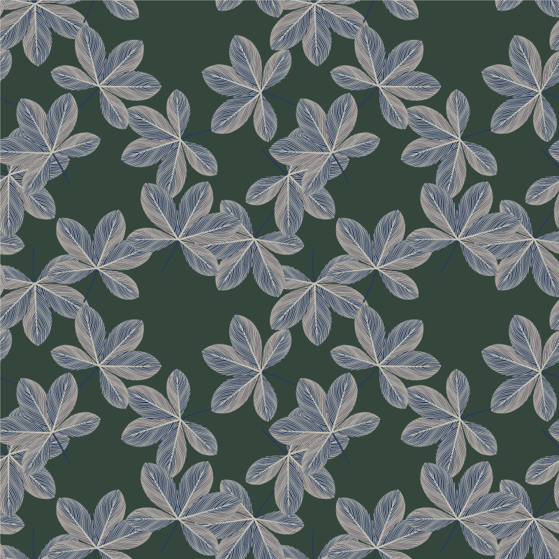 Tapis vinyle plantes design feuilles sombres - TenStickers