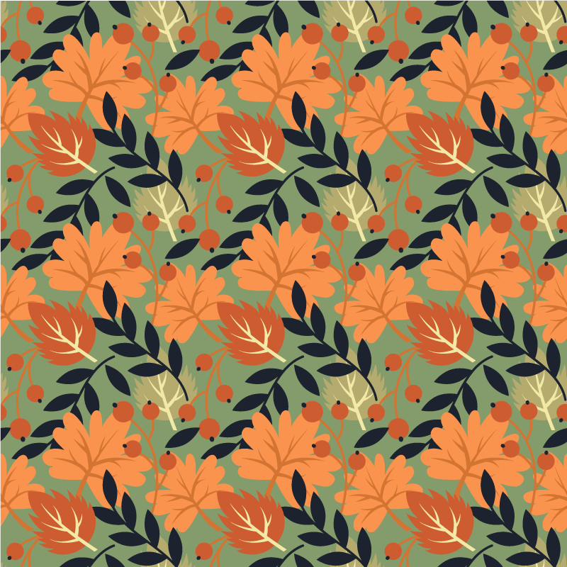 Tapis vinyle plantes design grandes feuilles automnales - TenStickers