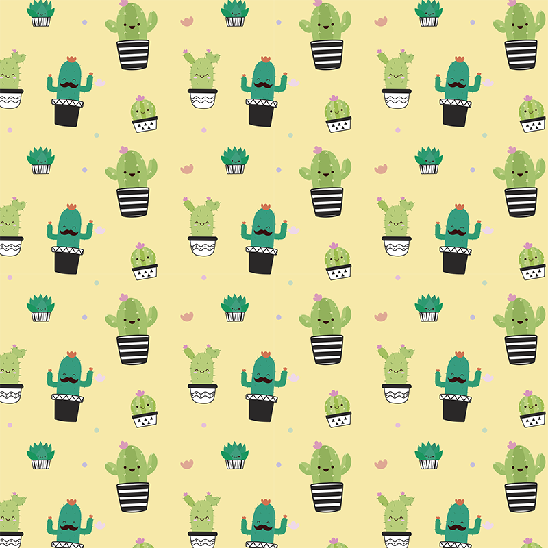 Tapis vinyle plantes cactus dessin motif - TenStickers
