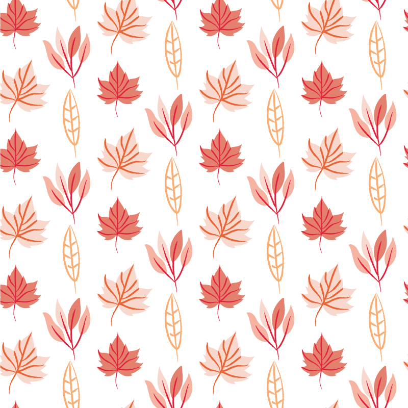 Tapis vinyle plantes motifs feuilles roses d'automne - TenStickers