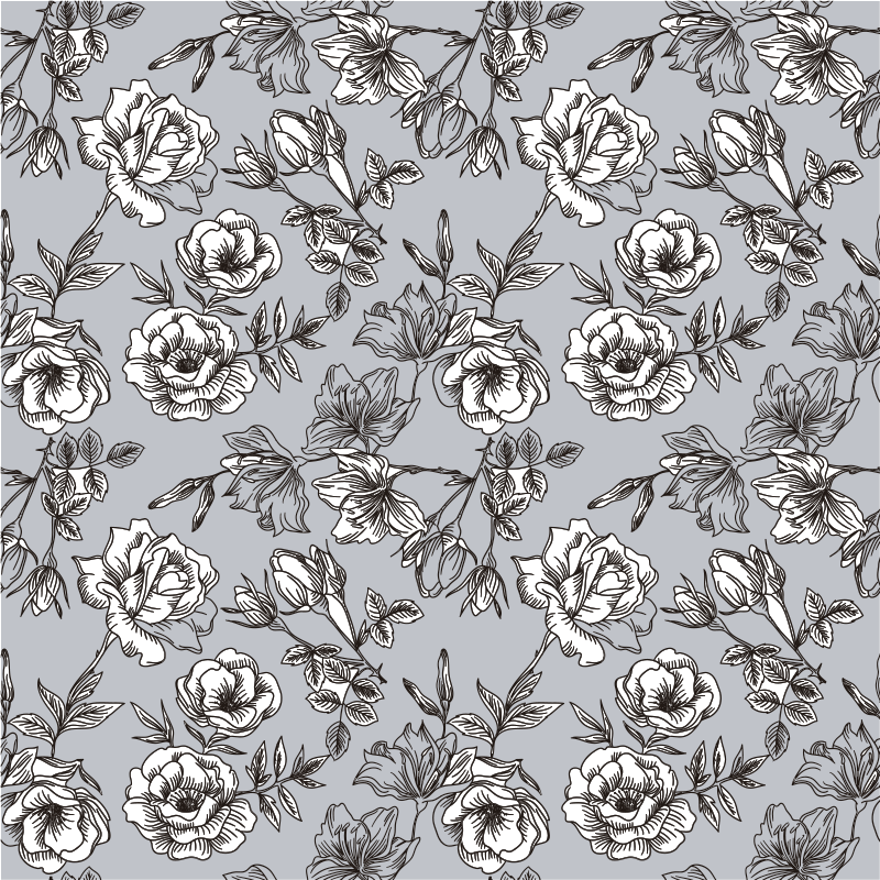 Tapis vinyle plantes fleurs translucides - TenStickers
