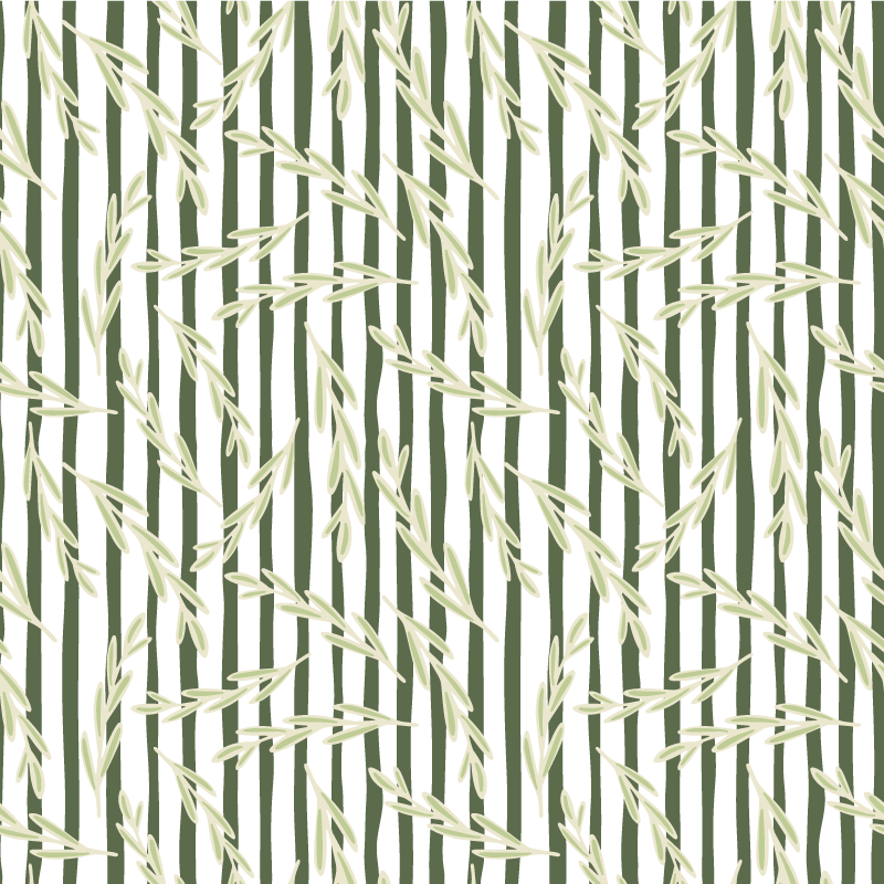Tapis vinyle plantes motifs de feuilles fines - TenStickers