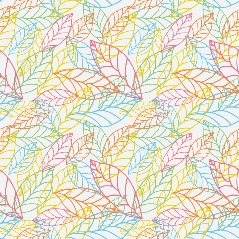 Tapis vinyle plantes design de feuilles néon colorées - TenStickers
