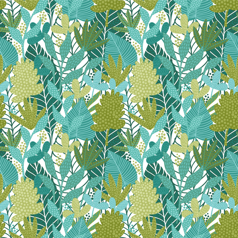 Tapis vinyle plantes design feuilles tropicales boho - TenStickers
