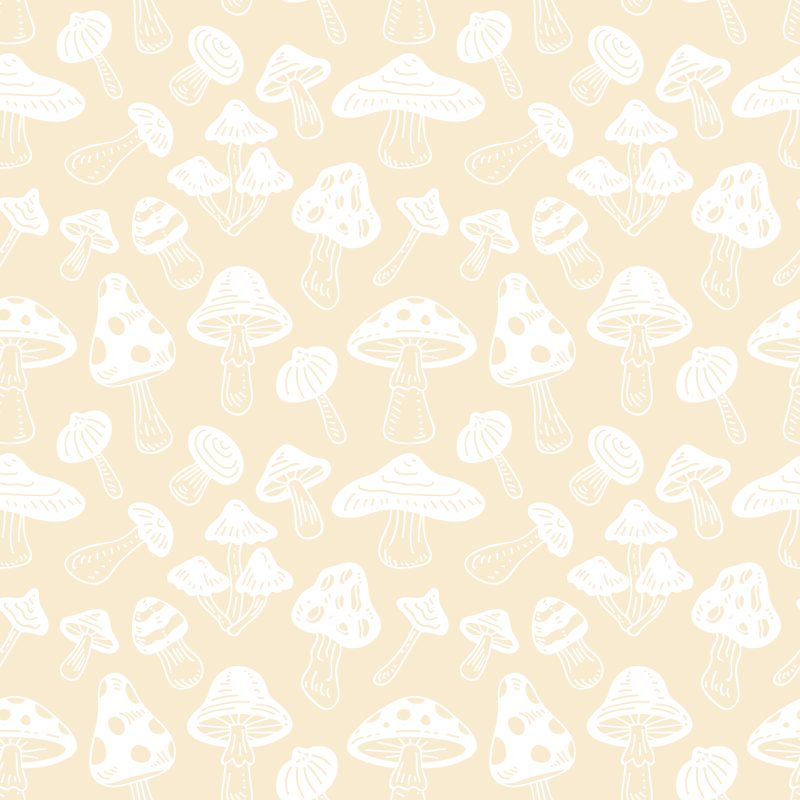 Tapis vinyle plantes designs champignons beiges - TenStickers