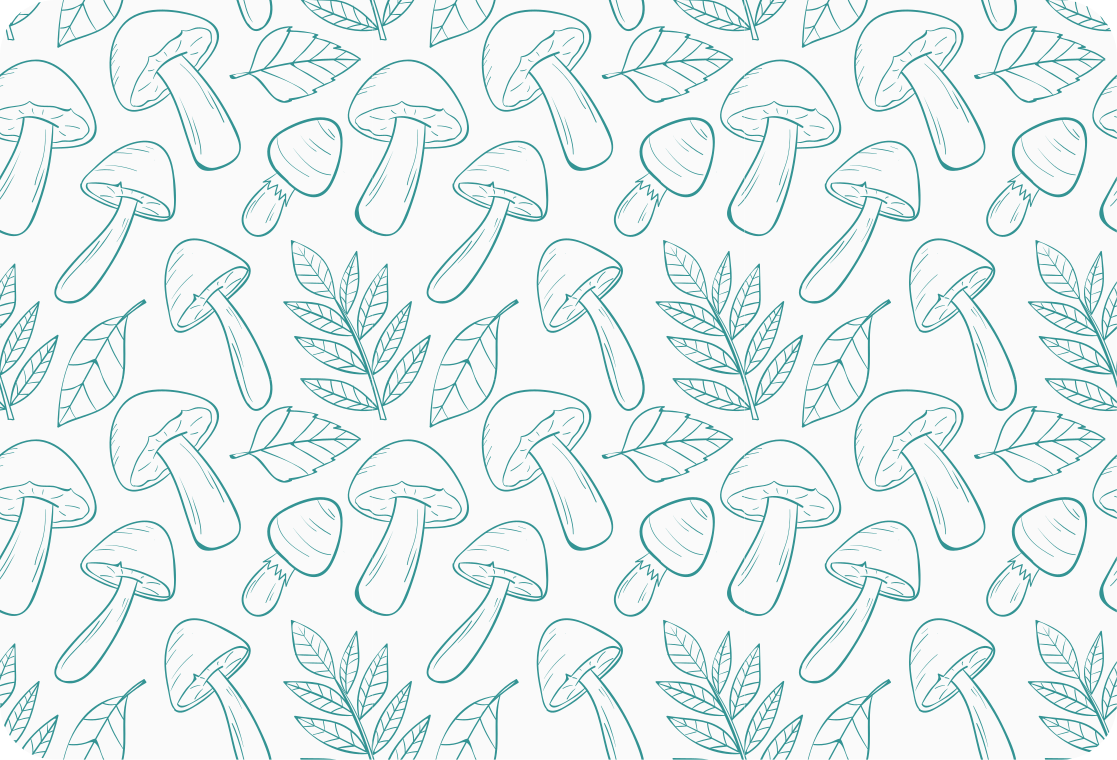 Tapis vinyle plantes motif champignons bleu clair - TenStickers