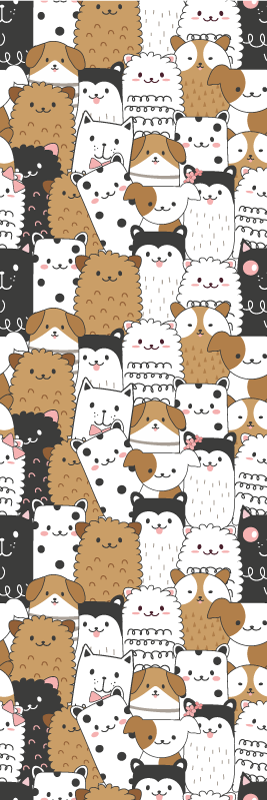 Tapis vinyle chambre chiens mignons sans couture - TenStickers