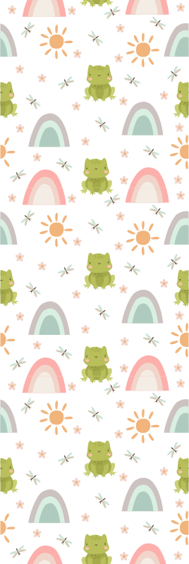 Tapis vinyle chambre design mignon grenouille tropicale - TenStickers