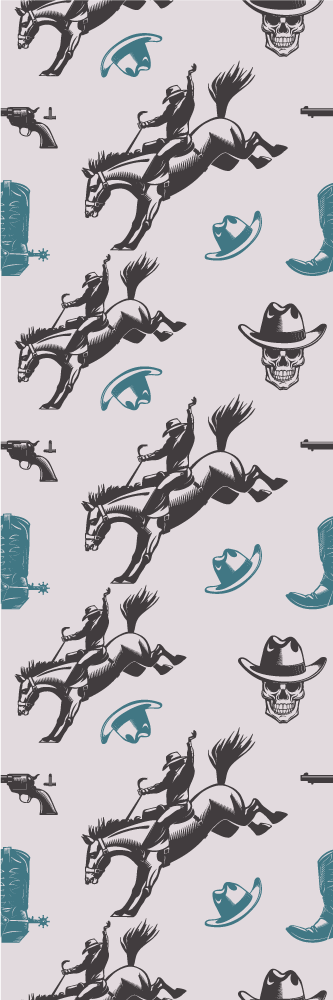 Tapis vinyle chambre motifs chevaux cowboys - TenStickers