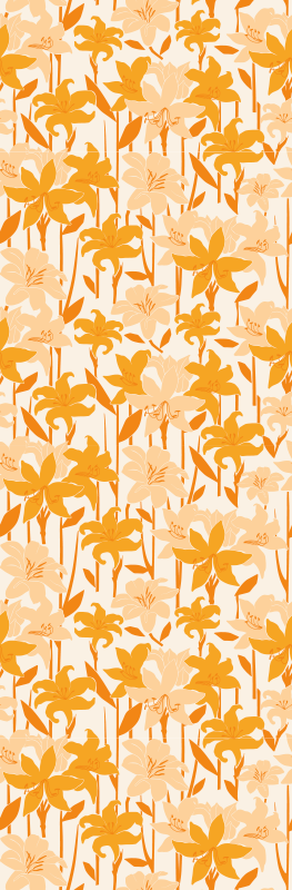 Tapis vinyle chambre petites fleurs oranges mignonnes - TenStickers
