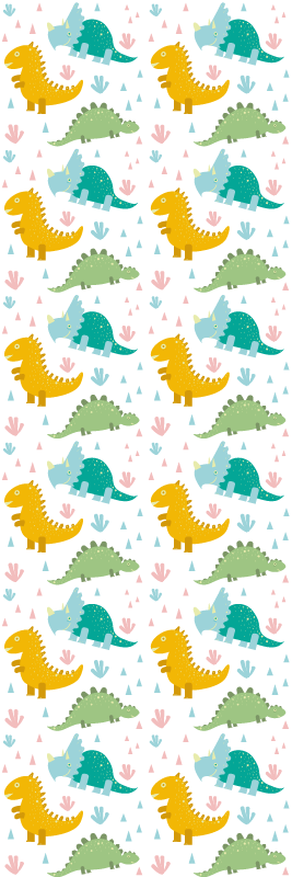 Tapis vinyle chambre motif dinosaures adorables - TenStickers
