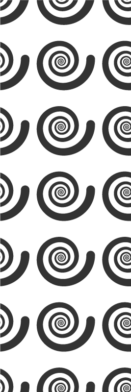 Tapis vinyle chambre spirale rétro hypnotique noir et blanc - TenStickers