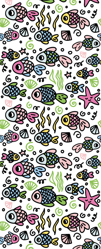 Tapis vinyle chambre motif poissons multicolores - TenStickers