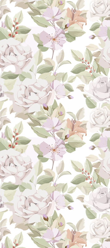 Tapis vinyle chambre motif floral élégant sans couture - TenStickers