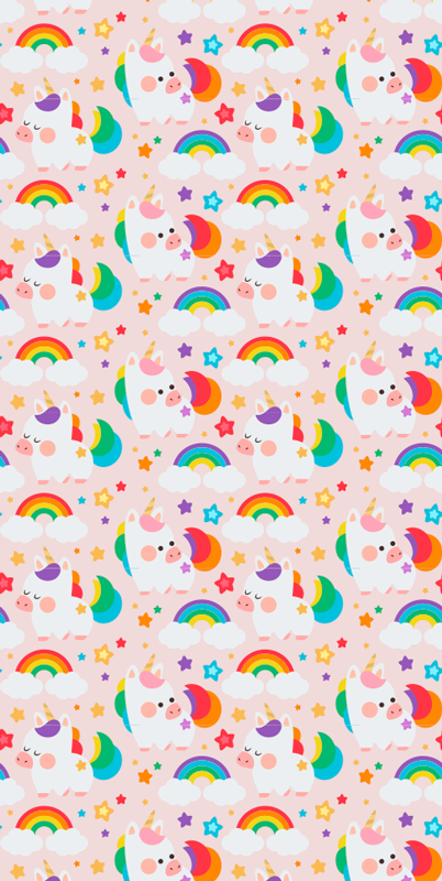 Tapis vinyle chambre chevaux colorés dessinés à la main - TenStickers