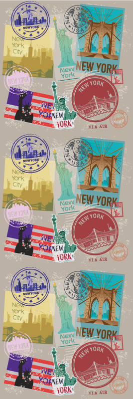Tapis vinyle chambre collage ancien de nyc - TenStickers