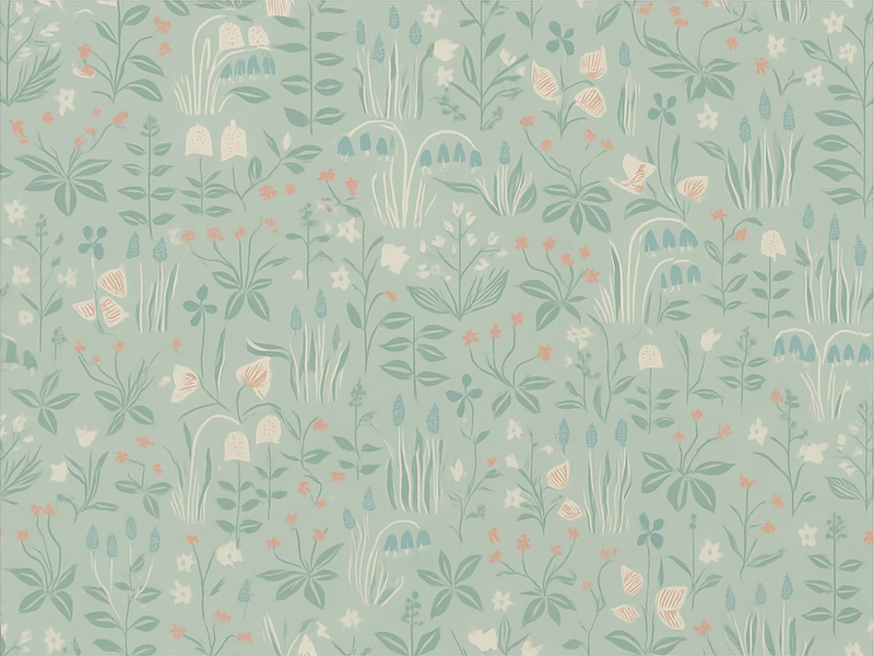 Tapis vinyle chambre fleurs scandinaves - TenStickers