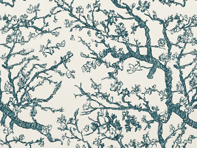 Tapis vinyle chambre design arbre bleu foncé - TenStickers