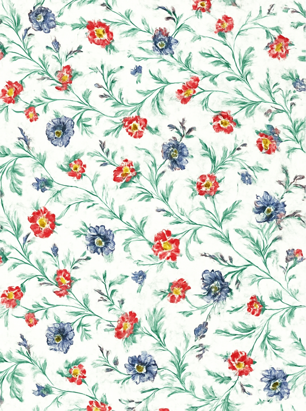 Tapis vinyle chambre design fleurs rétro - TenStickers