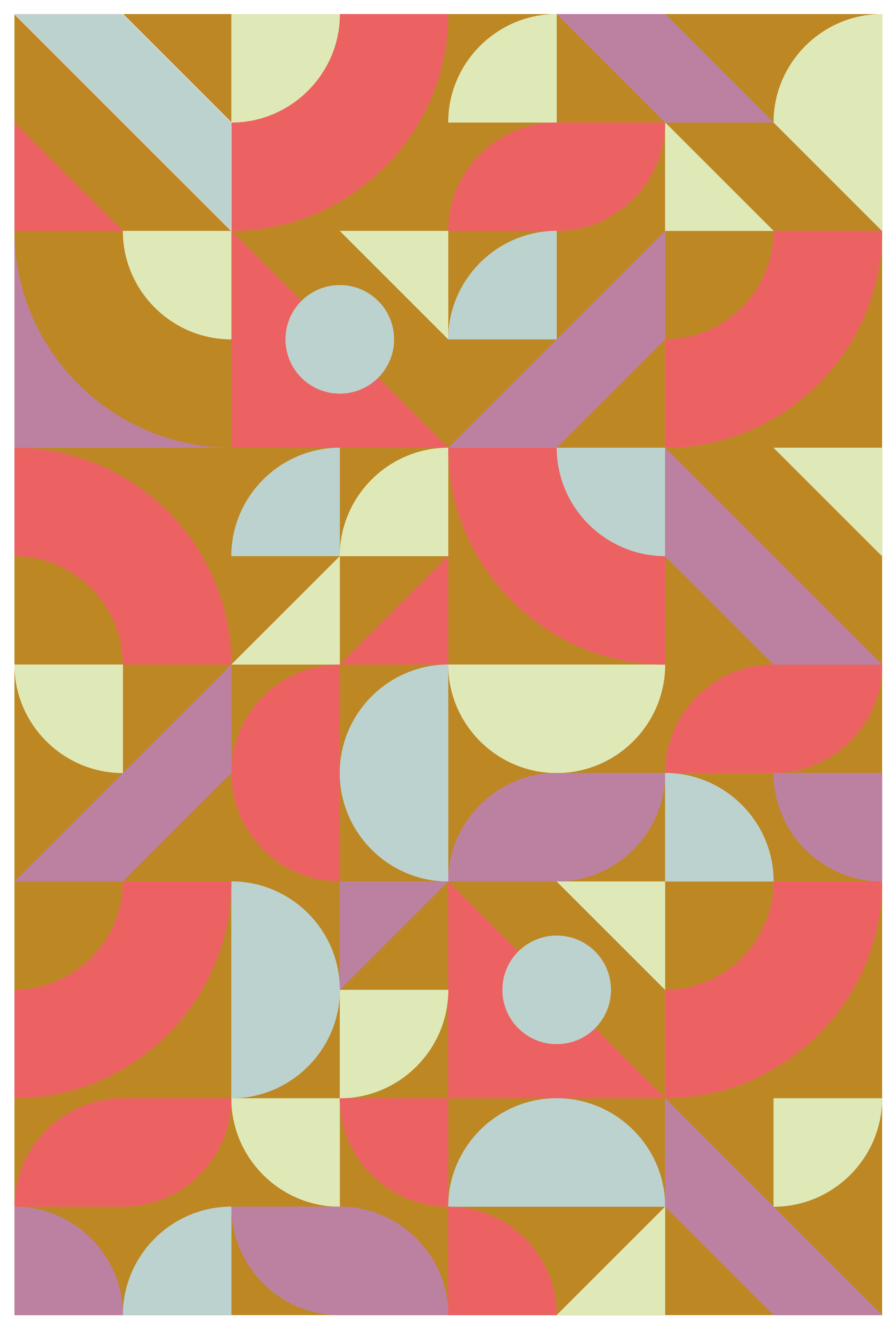 Tapis vinyle géométrique couleurs rétro - TenStickers