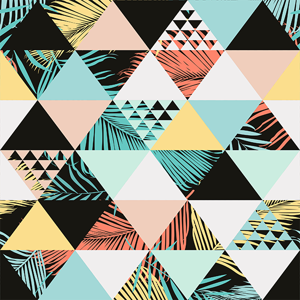 Tapis vinyle géométrique triangles de jungle - TenStickers