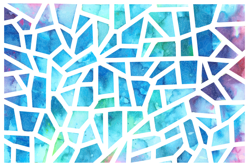Tapis vinyle géométrique mosaïque de triangles aquarelle - TenStickers