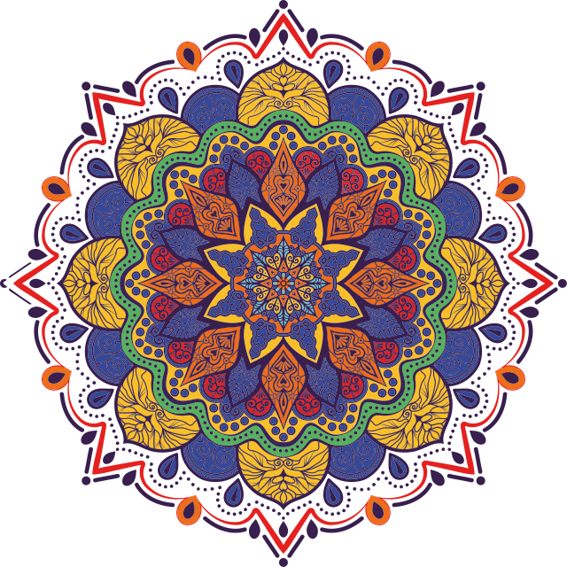Tapis vinyle géométrique mandala fleuri coloré - TenStickers