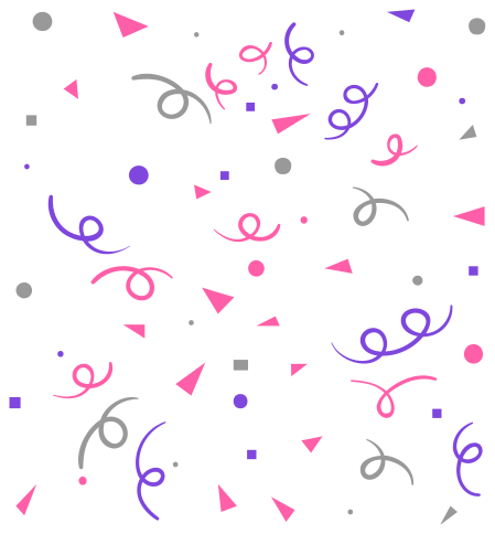 Tapis vinyle géométrique confettis gris rose violet - TenStickers