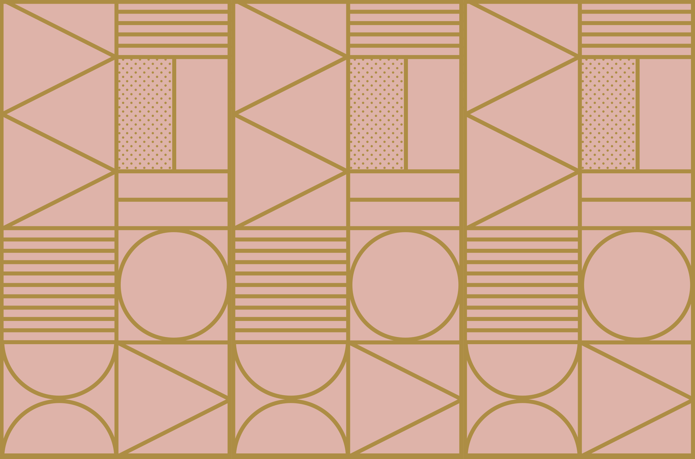 Tapis vinyle géométrique blocs or et rose - TenStickers