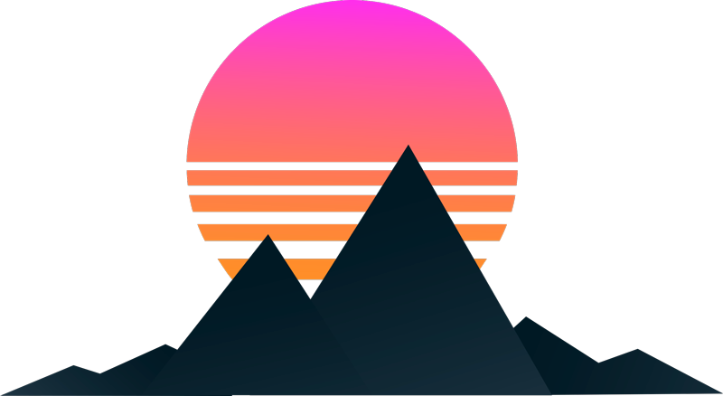 Tapis vinyle géométrique coucher de soleil en montagne - TenStickers