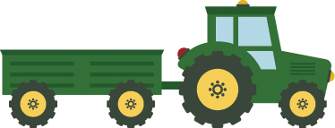 Tapis vinyle pour enfants tracteur vert et wagon - TenStickers