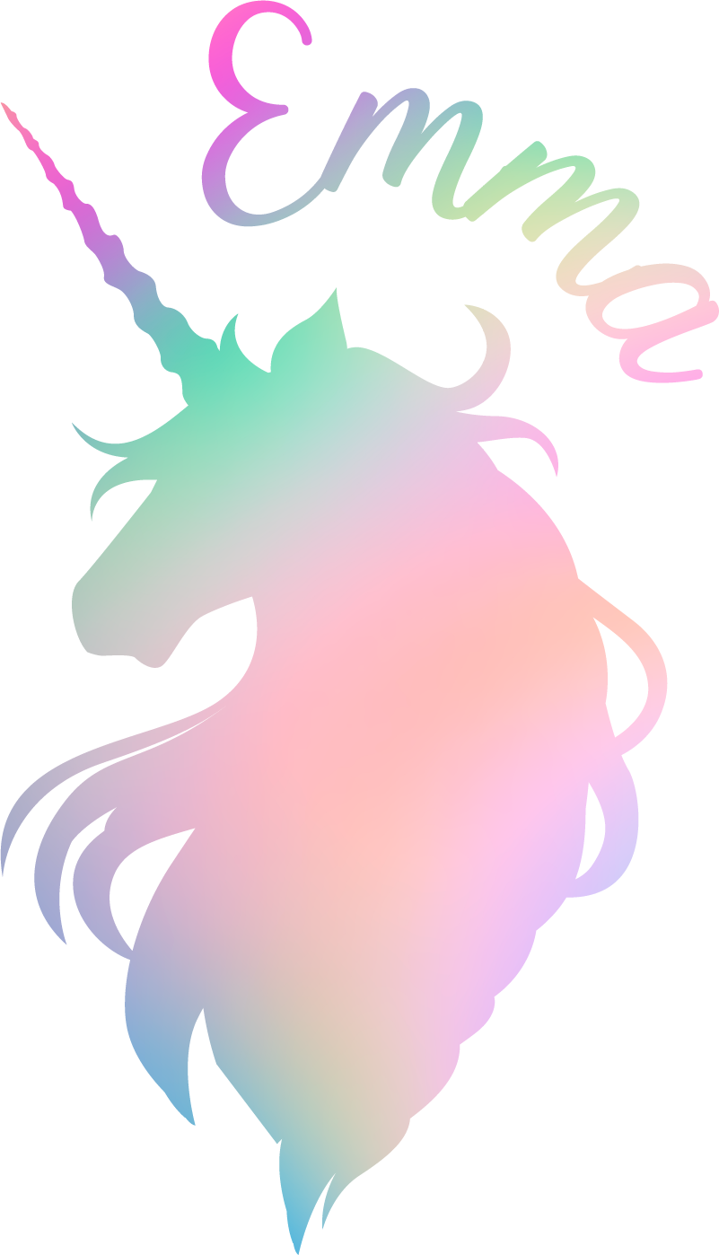 Tapis vinyle pour enfants silhouette licorne personnalisable - TenStickers