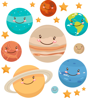 Tapis vinyle pour enfants stickers planètes système solaire - TenStickers