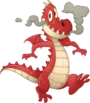 Tapis vinyle pour enfants dragon rouge - TenStickers