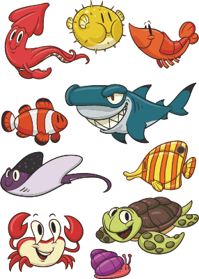 Tapis vinyle pour enfants poissons colorés - TenStickers