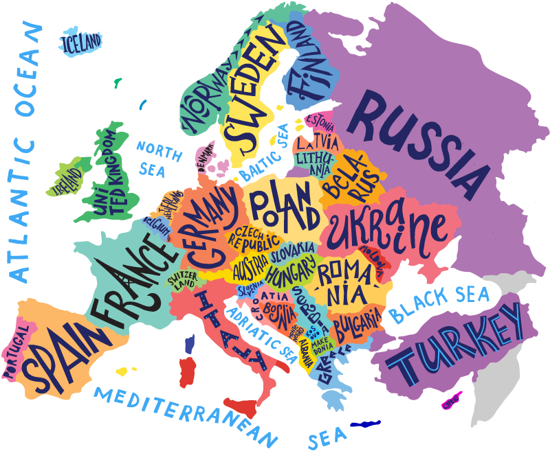 Tapis vinyle pour enfants carte de l'europe - TenStickers