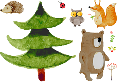 Tapis vinyle pour enfants animaux de la forêt sauvage - TenStickers