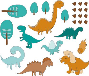 Tapis vinyle pour enfants paysage jurassique - TenStickers